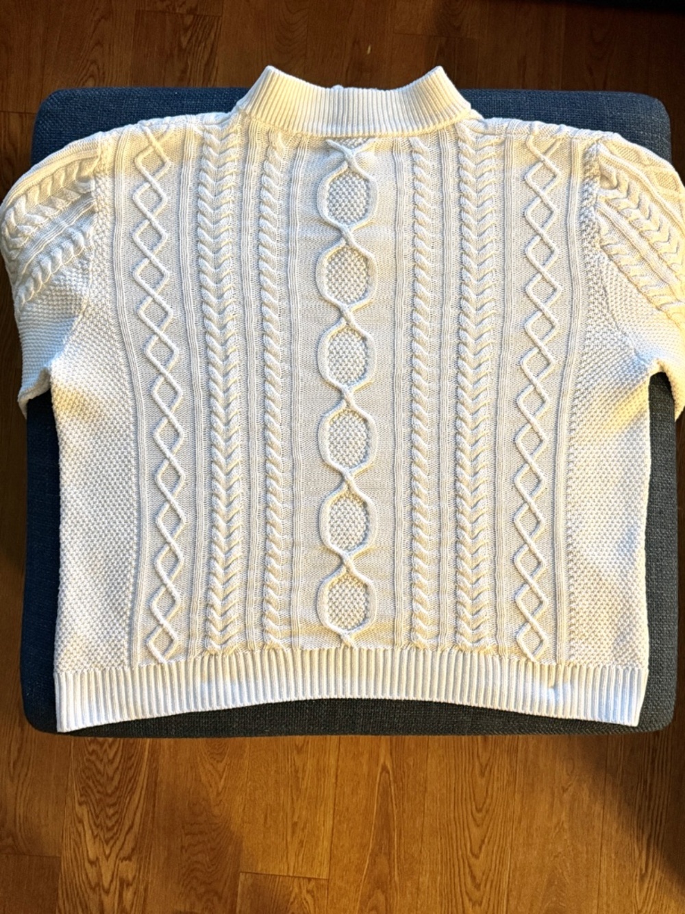 Tilley Cable Knit Sweater White Mens XL White Cotton Preppy Eclectic Grandpa - Picture 2 of 16